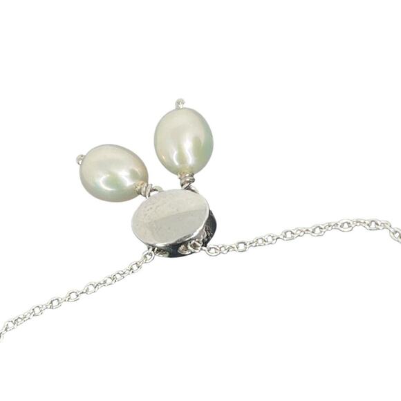 Sterling Silver Pearl(6mm) Bolo Bracelet Luxury Trendy Stunning Fashion Chic NEW - Picture 8 of 13